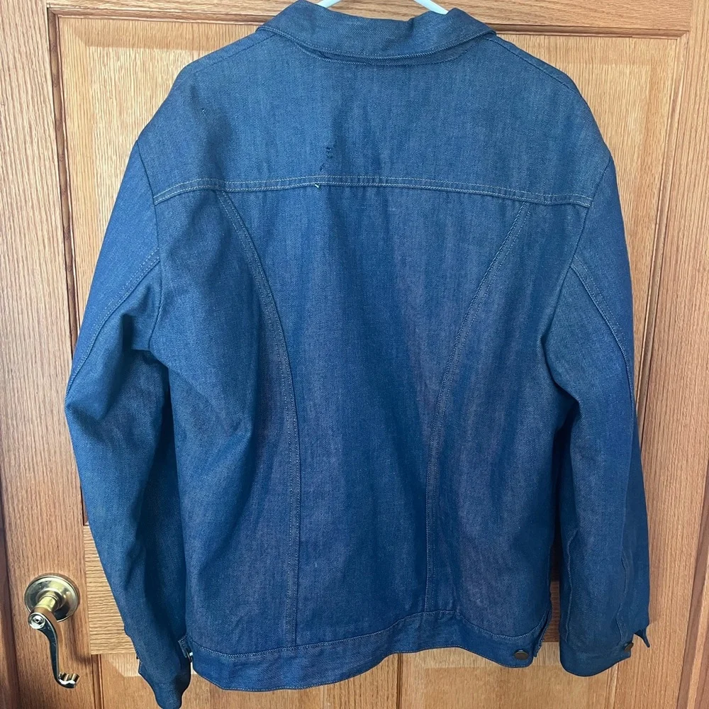 Vintage Red Cap fleece lined Men's Blue Denim Jacket - Picture 3 of 6